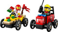 LEGO Raceautopakket: pizzabestelwagen vs. brandweerauto (60458)