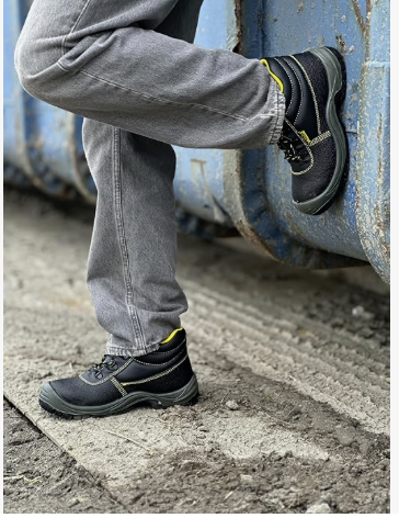 Veiligheidsschoenen/Werkschoenen Solido S3 heren met stalen neus, ederen werkschoen, stalen tussenzool maat 44