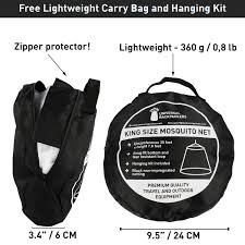 Universal backpackers mosquito net zwart