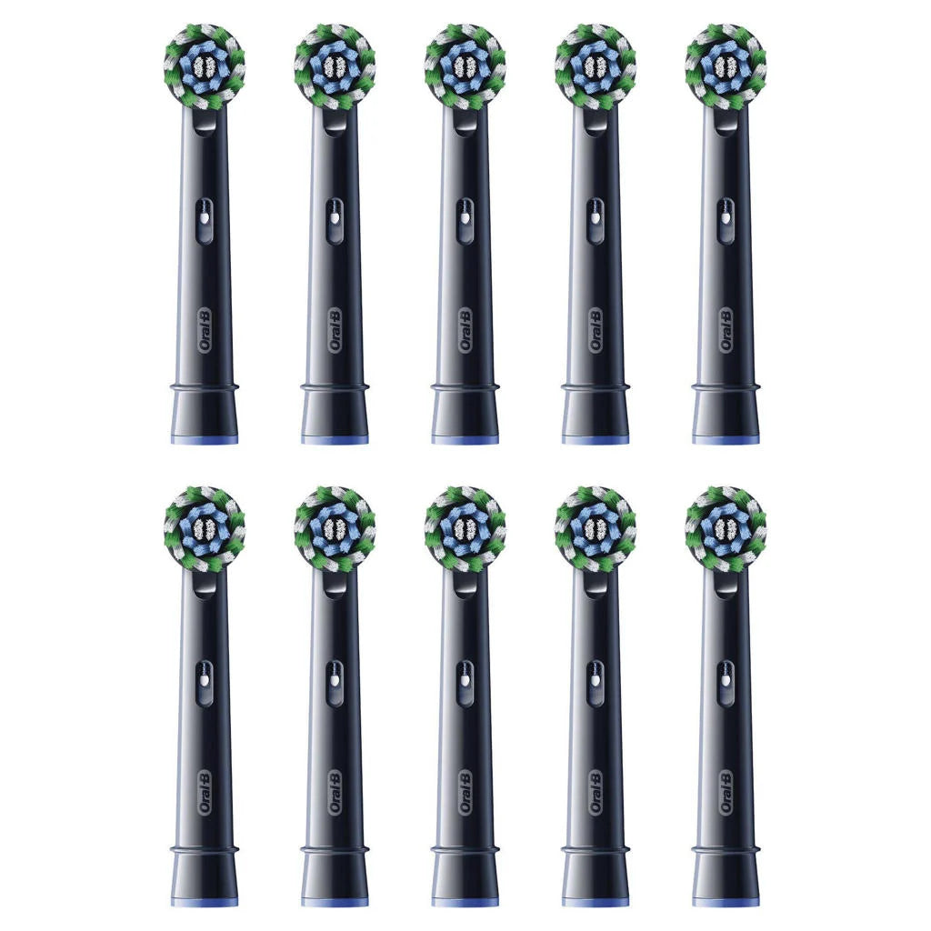 opzetborstels cross action oral b 10 stuks zwart